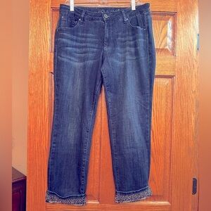 Jag Silver beaded cuff crop jeans